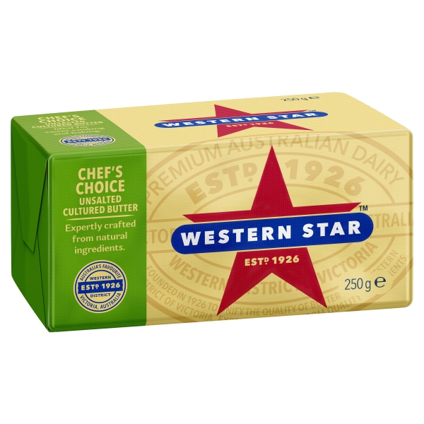 Western Star Butter Pat Chef's Choice Unsalted 250g