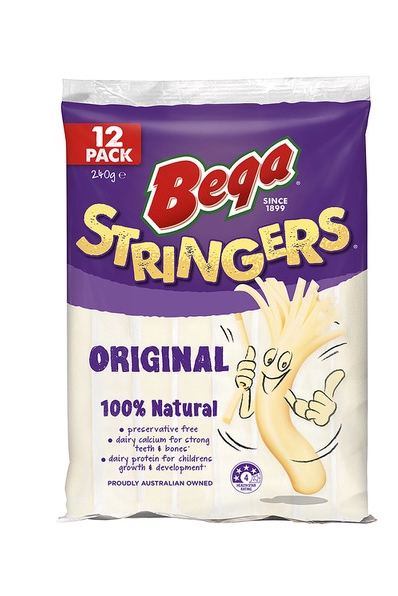 Bega Stringers Cheese Snack 12 Pack 240g