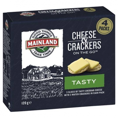 Mainland On The Go Cheese & Crackers Tasty 4 x 30g