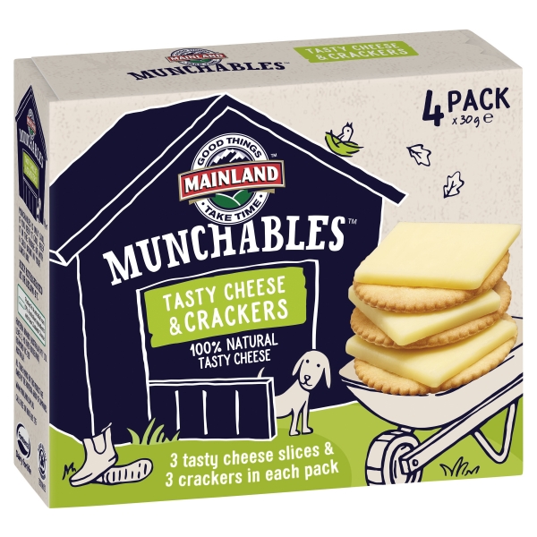 Mainland Munchable Cheese Tasty & Crackers 4 x 30g