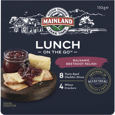 Mainland Lunch On The Go Cheese Crackers & Balsamic Beetroot Relish 110g