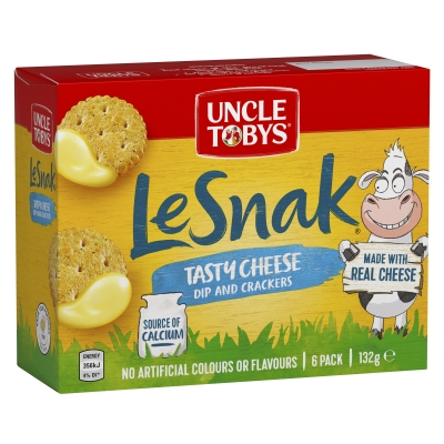 Uncle Tobys Le Snak Tasty Cheese 6 Pack 132g