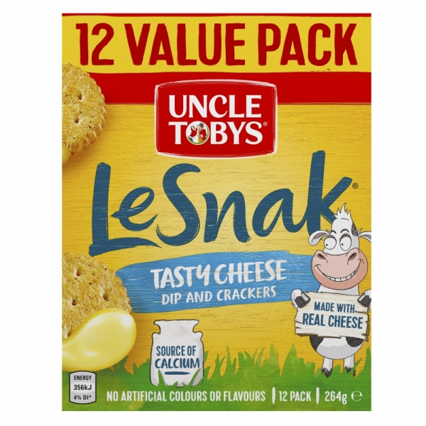 Uncle Tobys Le Snak Tasty Cheese 12 Pack 264g