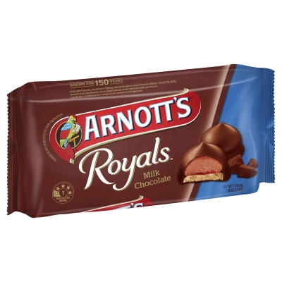 Arnott's Royals Biscuits Milk Chocolate 200g