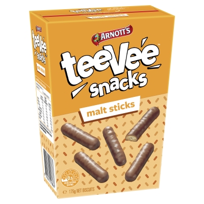 Arnott's Tee Vee Snacks Chocolate Malt Sticks 175g