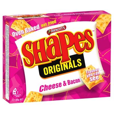 Arnott's Shapes Originals Cheese & Bacon 180g