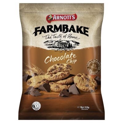 Arnott's Farm Bake Choc Chip Cookies 310g