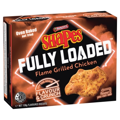 Arnott's Shapes Fully Loaded Flame Grilled Chicken 130g