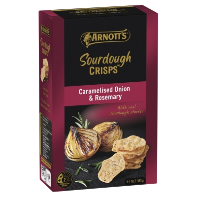 Arnott's Sourdough Crisps Caramelised Onion & Rosemary 150g