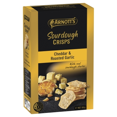 Arnott's Sourdough Crisps Cheddar & Roast Garlic 150g