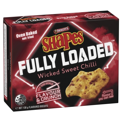 Arnott's Shapes Fully Loaded Wicked Sweet Chilli 130g