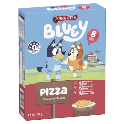 Arnott's Bluey Flavoured Snacks Pizza 8 Pack 168g