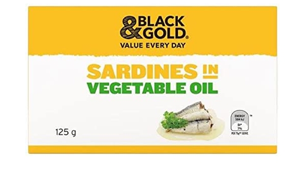 Black & Gold Sardines In Vegetable Oil 125g