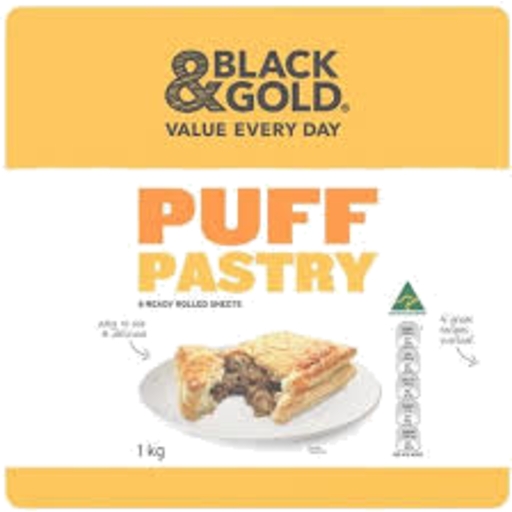 Black & Gold Puff Pastry Sheets Frozen 6 Pack 1kg