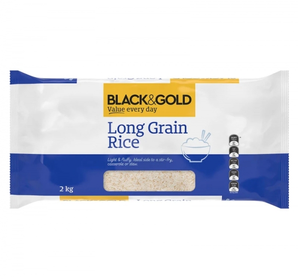 Black & Gold Long Grain Rice 2kg