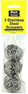 Black & Gold Scourers Stainless Steel 3 Pack