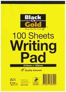 Black & Gold Writing Pad 100 Sheets