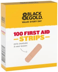 Black & Gold First Aid Strips 100 Pack