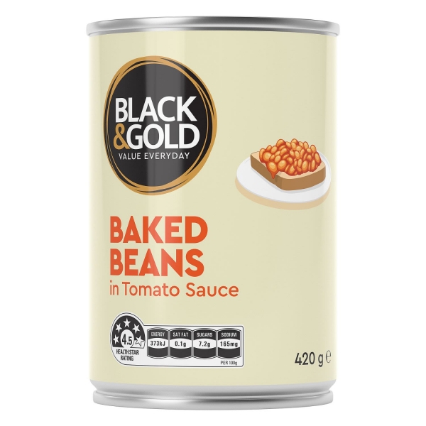 Black & Gold Baked Beans Tomato Sauce 420g