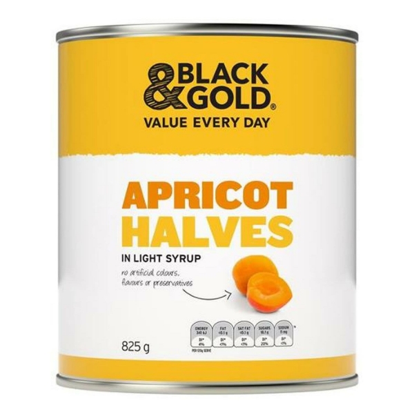 Black & Gold Apricot Halves In Syrup 825g