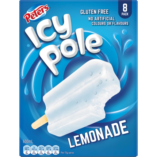 Peters Icy Pole Lemonade 8 Pack