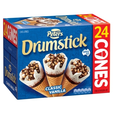 Peters Drumstick Vanilla Cones 24 Pack