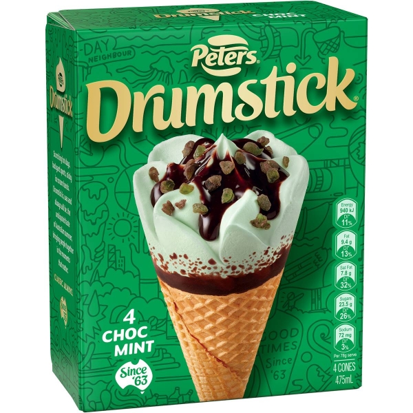 Peters Drumstick Choc Mint 4 Pack