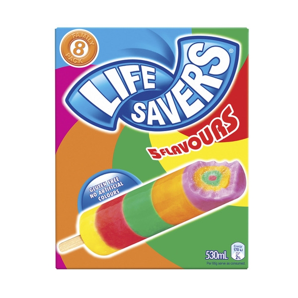 Peters Lifesavers Iceblocks 8 Pack