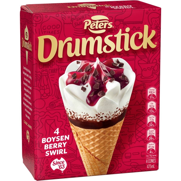 Peters Drumstick Boysenberry Swirl 4 Pack