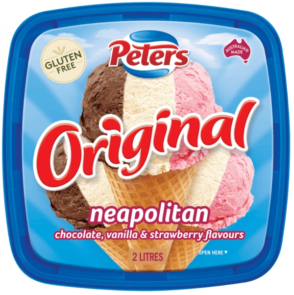 Peters Ice Cream Original Neapolitan 2lt