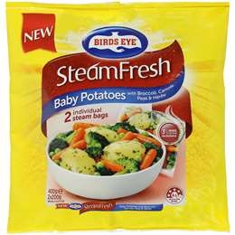 Birds Eye Steam Fresh Baby Potatoes Broccoli Carrot Peas 400g