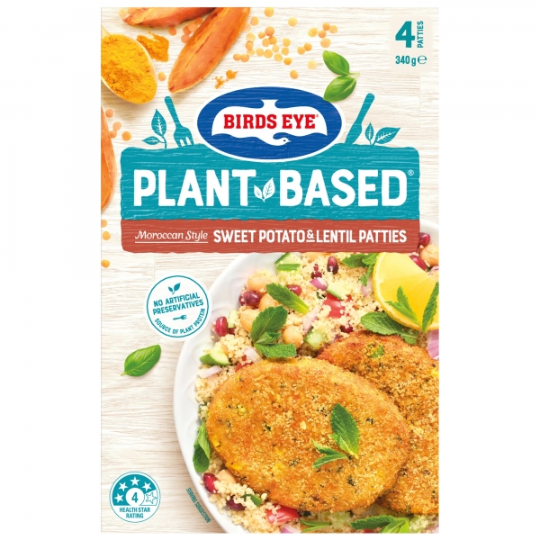 Birds Eye Plant Based Sweet Potato & Lentil Patties 340g