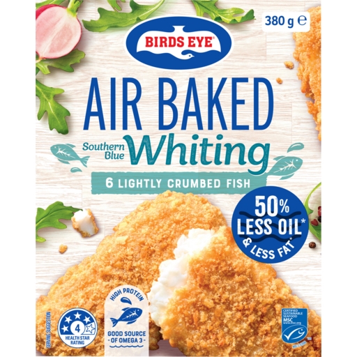 Birds Eye Air Baked Crumbed Whiting Pack 380g