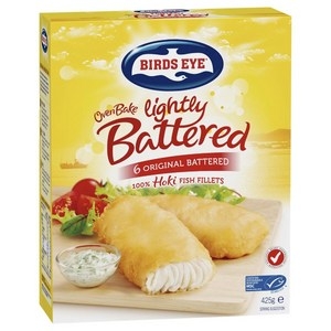 Birds Eye Oven Bake Battered Fish 6 Portions 425g