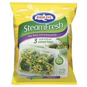 Birds Eye Steam Fresh Peas Beans Corn & Broccoli 450g