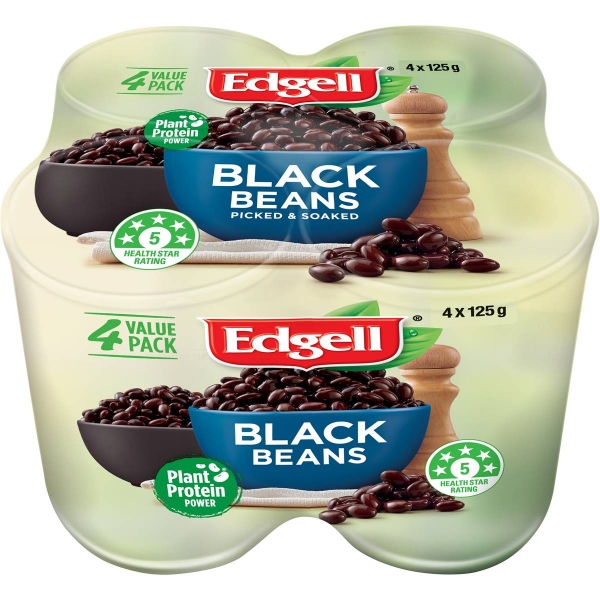 Edgell Black Beans 4 x 125g