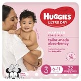 Huggies Nappies Crawler Girl 6-11kg 22 Pack