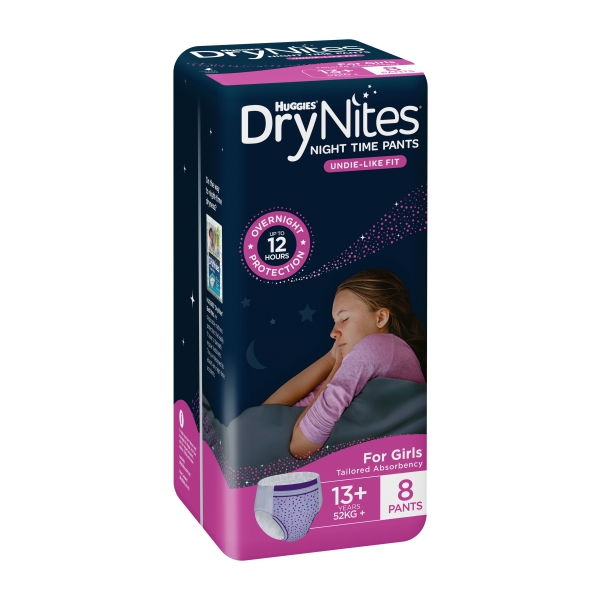 Huggies DryNites Night Time Pants Girls 13+ Years 8 Pack