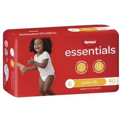 Huggies Essentials Nappies Size 6 16kg+ 40 Pack