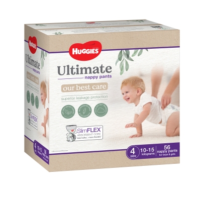 Huggies Ultimate Nappy Pants Size 4 10-15kg 56 Pack