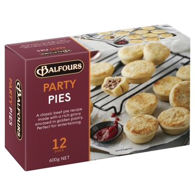 Balfours Party Pies 12 Pack 600g