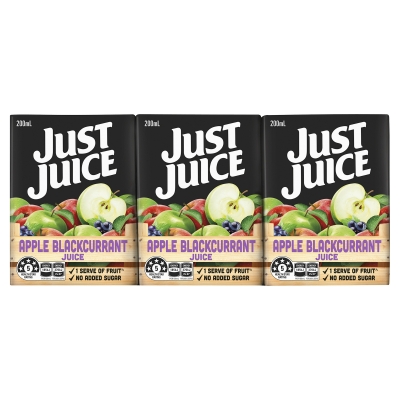 Just Juice Apple Blackcurrant Juice 6 x 200ml