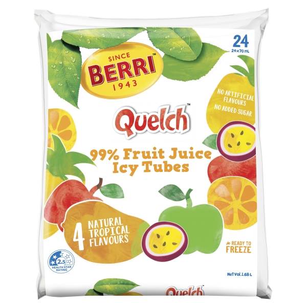 Berri Quelch Ice Blocks Fruit Tropical 24 Pack