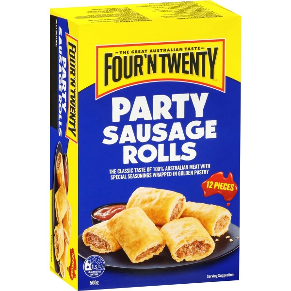 Four N Twenty Party Sausage Rolls 12 Pack 500g