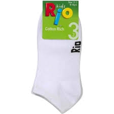 Rio Kids Sock Trainer Liner Size 13+ 3 Pack