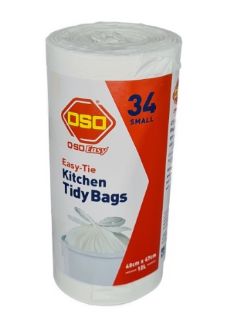 Oso Kitchen Tidy Bags Easy Tie Small 12lt 34 Pack