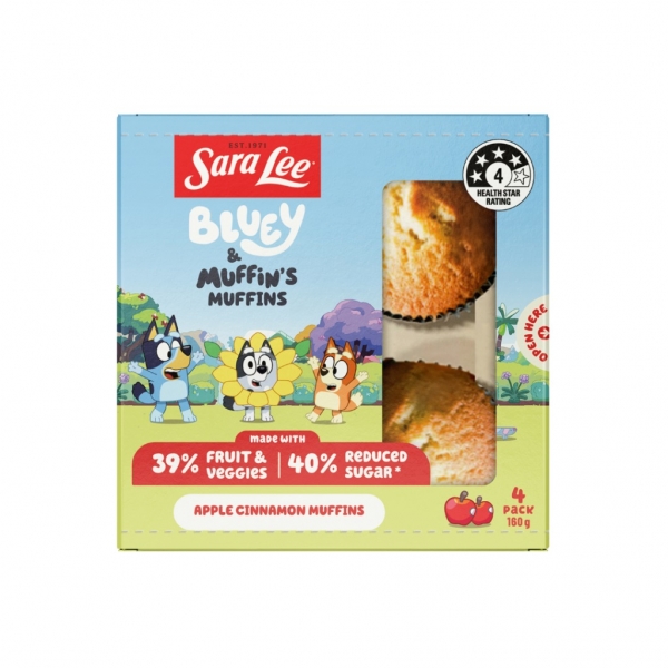 Sara Lee Bluey Muffins Apple Cinnamon 4 Pack 160g