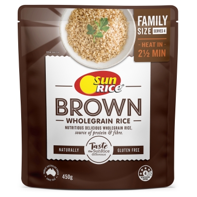 Sunrice Brown Rice Microwave Pouch 450g