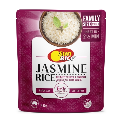 Sunrice Jasmine Rice Microwave Pouch 450g