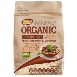 Sunrice Organic Brown Rice 750g